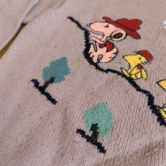 Vintage 60's 70's Kids Snoopy Knit Crewneck Sweater - Picture 4 of 5